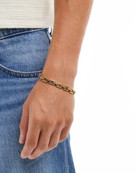 ASOS DESIGN ASOS DESIGN waterproof stainless steel square link bracelet in gold