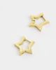ASOS DESIGN ASOS DESIGN waterproof stainless steel star hoop earrings in gold tone - 3