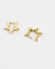 ASOS DESIGN ASOS DESIGN waterproof stainless steel star hoop earrings in gold tone - 4