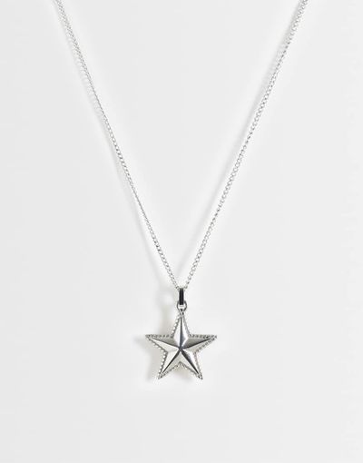 ASOS DESIGN ASOS DESIGN waterproof stainless steel star pendant necklace in silver