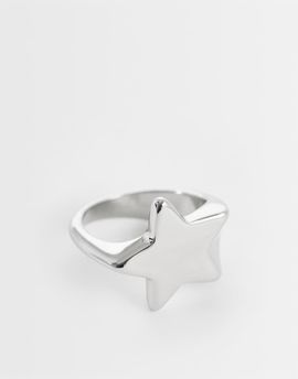ASOS DESIGN ASOS DESIGN waterproof stainless steel star top ring in silver tone