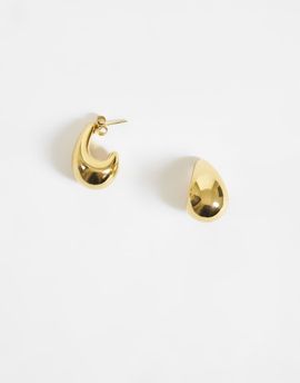 ASOS DESIGN ASOS DESIGN waterproof stainless steel stud earrings with teardrop shape in gold tone