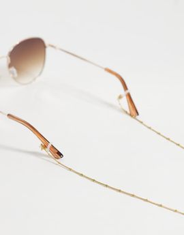 ASOS DESIGN ASOS DESIGN waterproof stainless steel sunglasses chain with dot detailing in gold tone