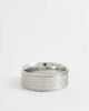 ASOS DESIGN ASOS DESIGN waterproof stainless steel textured plain band ring in silver - 1