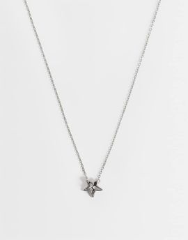 ASOS DESIGN ASOS DESIGN waterproof stainless steel thread through star pendant necklace in silver