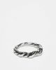 ASOS DESIGN ASOS DESIGN waterproof stainless steel twisted bubble ring in burnished silver - 1