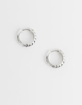 ASOS DESIGN ASOS DESIGN waterproof stainless steel twisted groove hoop earrings in silver