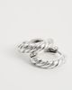 ASOS DESIGN ASOS DESIGN waterproof stainless steel twisted groove hoop earrings in silver - 3