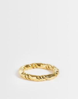 ASOS DESIGN ASOS DESIGN waterproof stainless steel twisted ring in gold