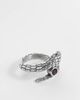 ASOS DESIGN ASOS DESIGN waterproof stainless steel wrap around snake ring with garnet stone in silver - 1
