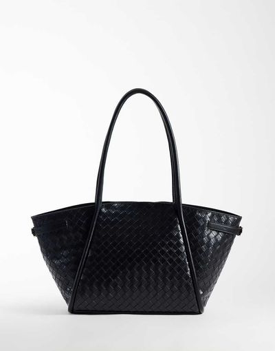 ASOS DESIGN ASOS DESIGN weave belted tote bag in black