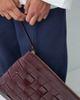 ASOS DESIGN ASOS DESIGN weave flat portfolio clutch in burgundy-Red - 3