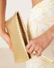 ASOS DESIGN ASOS DESIGN weave zip top clutch bag in gold - 2