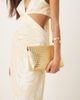 ASOS DESIGN ASOS DESIGN weave zip top clutch bag in gold - 4