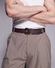 ASOS DESIGN ASOS DESIGN western belt with studs and stitching details in brown faux leather - 1