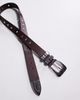 ASOS DESIGN ASOS DESIGN western belt with studs and stitching details in brown faux leather - 3