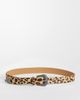 ASOS DESIGN ASOS DESIGN western buckle leopard print cowhide hair belt in beige-Neutral - 1