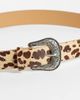 ASOS DESIGN ASOS DESIGN western buckle leopard print cowhide hair belt in beige-Neutral - 3