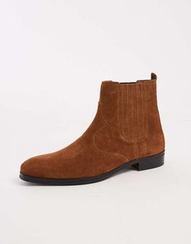 ASOS DESIGN ASOS DESIGN western chelsea boots in tan suede-Brown