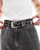 ASOS DESIGN ASOS DESIGN western cowboy studded diamante belt in black faux leather - 1