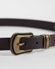 ASOS DESIGN ASOS DESIGN western skinny leather belt with antique gold buckle-Brown - 2