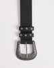 ASOS DESIGN ASOS DESIGN western studded faux leather belt with silver buckle in black - 2