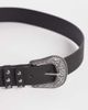ASOS DESIGN ASOS DESIGN western studded faux leather belt with silver buckle in black - 3