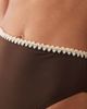 ASOS DESIGN ASOS DESIGN Whitney Whip Azores high leg high waist bikini bottoms with whipstitch detailing in brown - 2