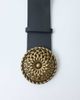 ASOS DESIGN ASOS DESIGN wide belt with round statement buckle in antique gold-Black - 2