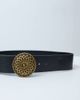 ASOS DESIGN ASOS DESIGN wide belt with round statement buckle in antique gold-Black - 4