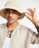 ASOS DESIGN ASOS DESIGN wide brim bucket hat in stone linen-Neutral - 4