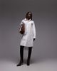 ASOS DESIGN ASOS DESIGN wide cuffs longline oversized shirt in white - 3