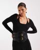 ASOS DESIGN ASOS DESIGN wide double buckle waist belt in black - 1