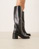 ASOS DESIGN ASOS DESIGN Wide Fit Campbell chunky heeled knee boots in black - 4