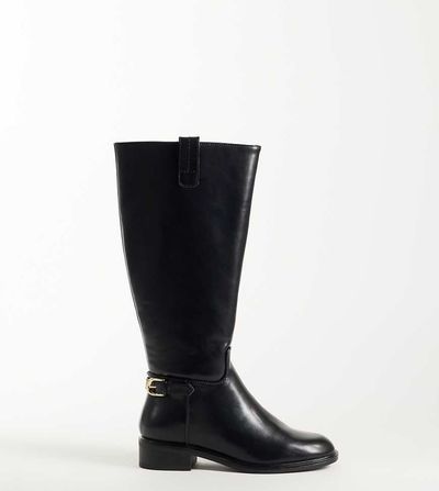 ASOS DESIGN ASOS DESIGN Wide Fit Cecile flat riding knee boots in black