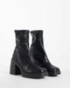ASOS DESIGN ASOS DESIGN Wide Fit Edison square toe chunky heeled sock boots in black - 2