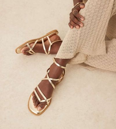ASOS DESIGN ASOS DESIGN Wide Fit Fierce strappy sandals in gold