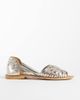 ASOS DESIGN ASOS DESIGN Wide fit Fray leather woven flat sandals in gold - 1
