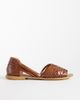 ASOS DESIGN ASOS DESIGN Wide fit Fray leather woven flat sandals in tan-Brown - 1