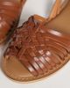 ASOS DESIGN ASOS DESIGN Wide fit Fray leather woven flat sandals in tan-Brown - 3