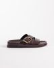 ASOS DESIGN ASOS DESIGN Wide Fit Freeway double strap slides in chocolate-Brown - 2