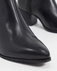 ASOS DESIGN ASOS DESIGN Wide Fit heeled chelsea boots with pointed toe in black leather with black sole - 4