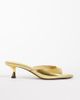 ASOS DESIGN ASOS DESIGN Wide Fit High-Five kitten heel mules in gold - 1