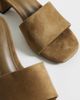 ASOS DESIGN ASOS DESIGN Wide Fit Honeycomb mid heeled mules in taupe suedette-Brown - 2