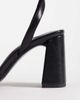 ASOS DESIGN ASOS DESIGN Wide Fit Honor barely there mid height block heel sandals in black PU - 2