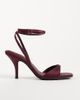 ASOS DESIGN ASOS DESIGN Wide Fit Hope barely there mid heel stiletto sandals in plum satin-PURPLE - 1