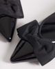 ASOS DESIGN ASOS DESIGN Wide Fit Langston bow pointed ballet flats in black - 3