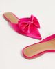ASOS DESIGN ASOS DESIGN Wide Fit Lass oversized bow pointed flat mules in pink satin - 2