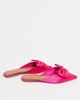 ASOS DESIGN ASOS DESIGN Wide Fit Lass oversized bow pointed flat mules in pink satin - 3