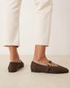 ASOS DESIGN ASOS DESIGN Wide Fit Leah mary jane ballet flats in chocolate suedette-Brown - 3